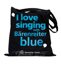 Látková taška - "I Love Singing with Bärenreiter Blue"